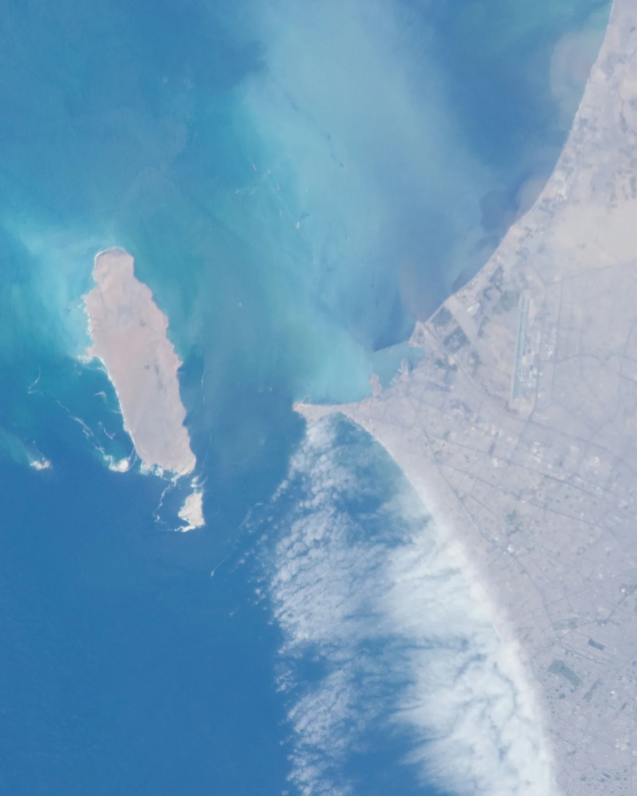 Lima Metropolitan Area and San Lorenzo Island as seen from the International Space Station.