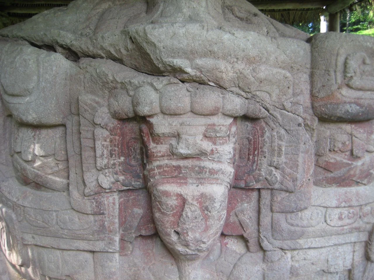 Maya ruins of Quirigua, Guatemala. Zoomorph BEstela de Quiriguá
