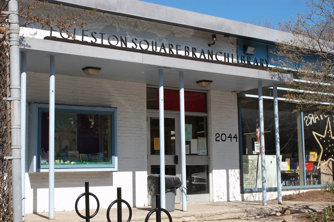 The Egleston Square branch of the Boston Public Library, located at 2044 Columbus Avenue, Roxbury, Massachusetts 02119.
