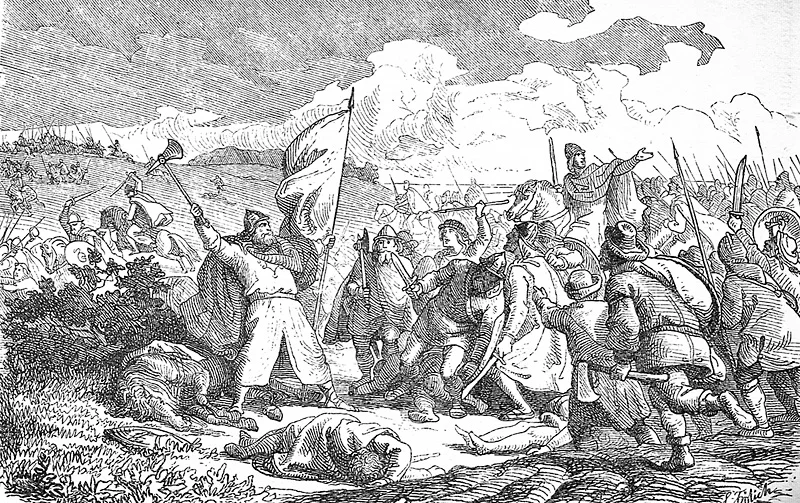Battle of Grathe Heath as the artist da:Lorenz Frølich imagined.
